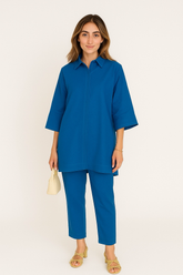 Royal Blue Linen Set